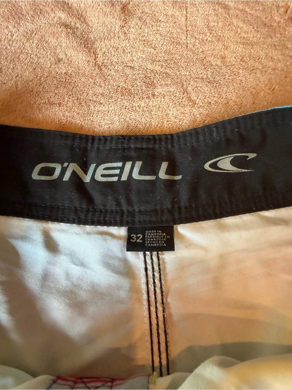 O'Neill Men’s Gray Board Shorts with Rainbow Stripe Bands